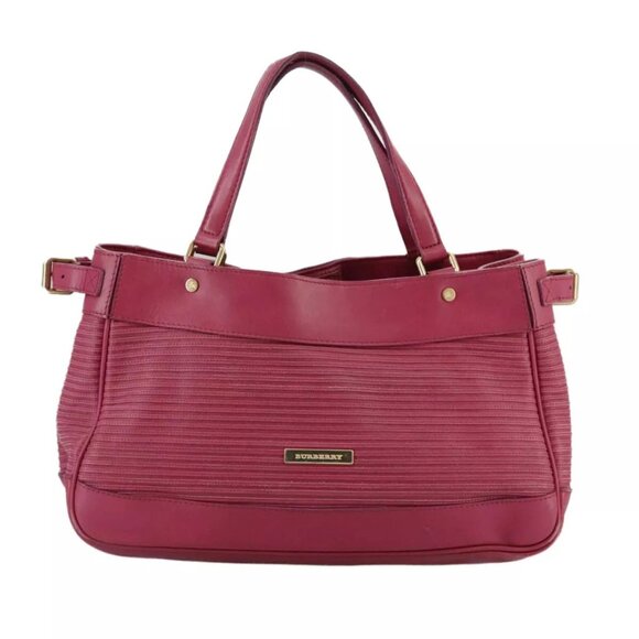 BURBERRY Blue Label Hand Bag Leather Pink Gold - Picture 2 of 15